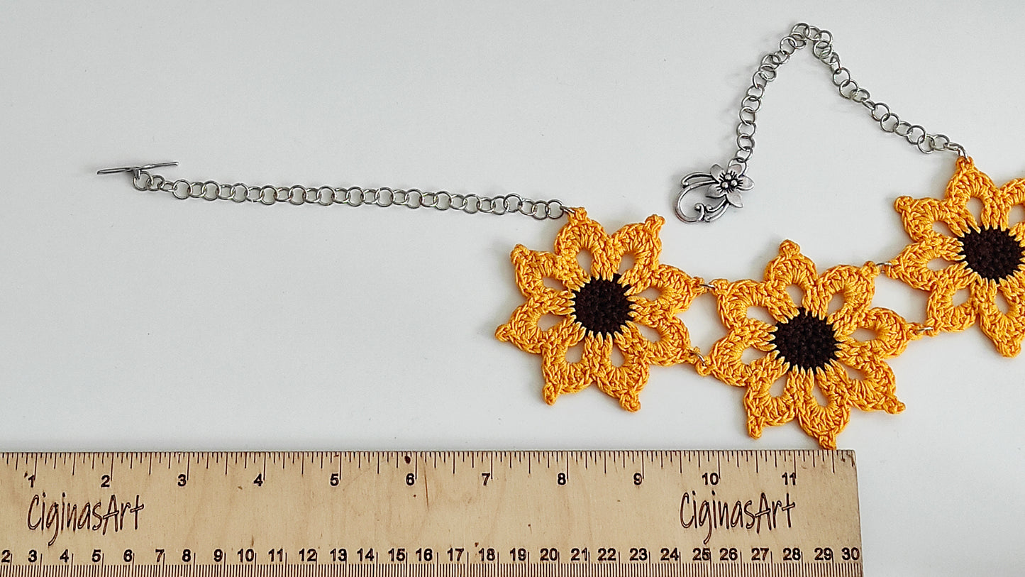 Sunflower Bib Necklace