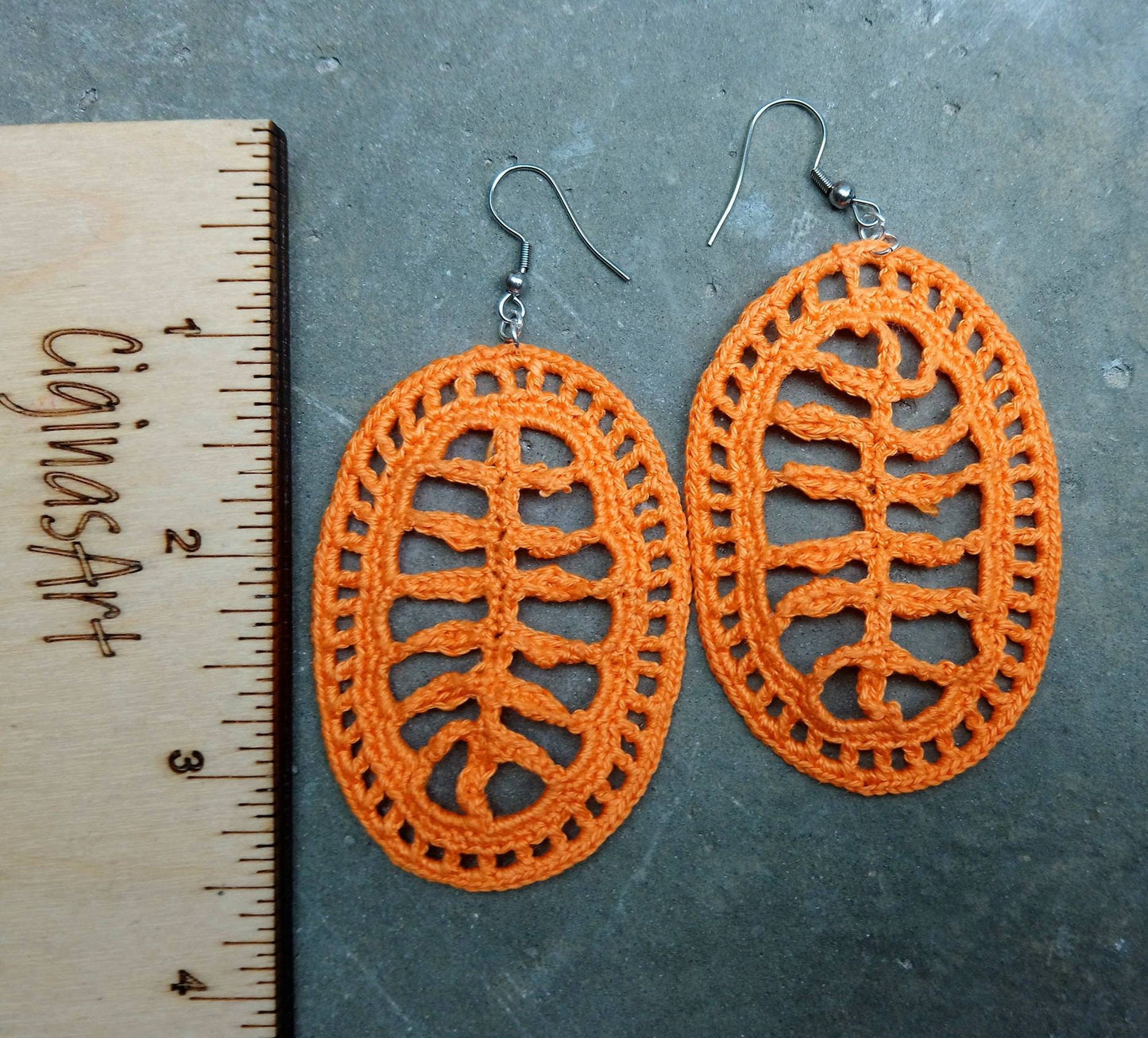 Leaves Orange Large  Earrings Handmade Crochet Earring African  Earrings Bohemian Oversized Earrings