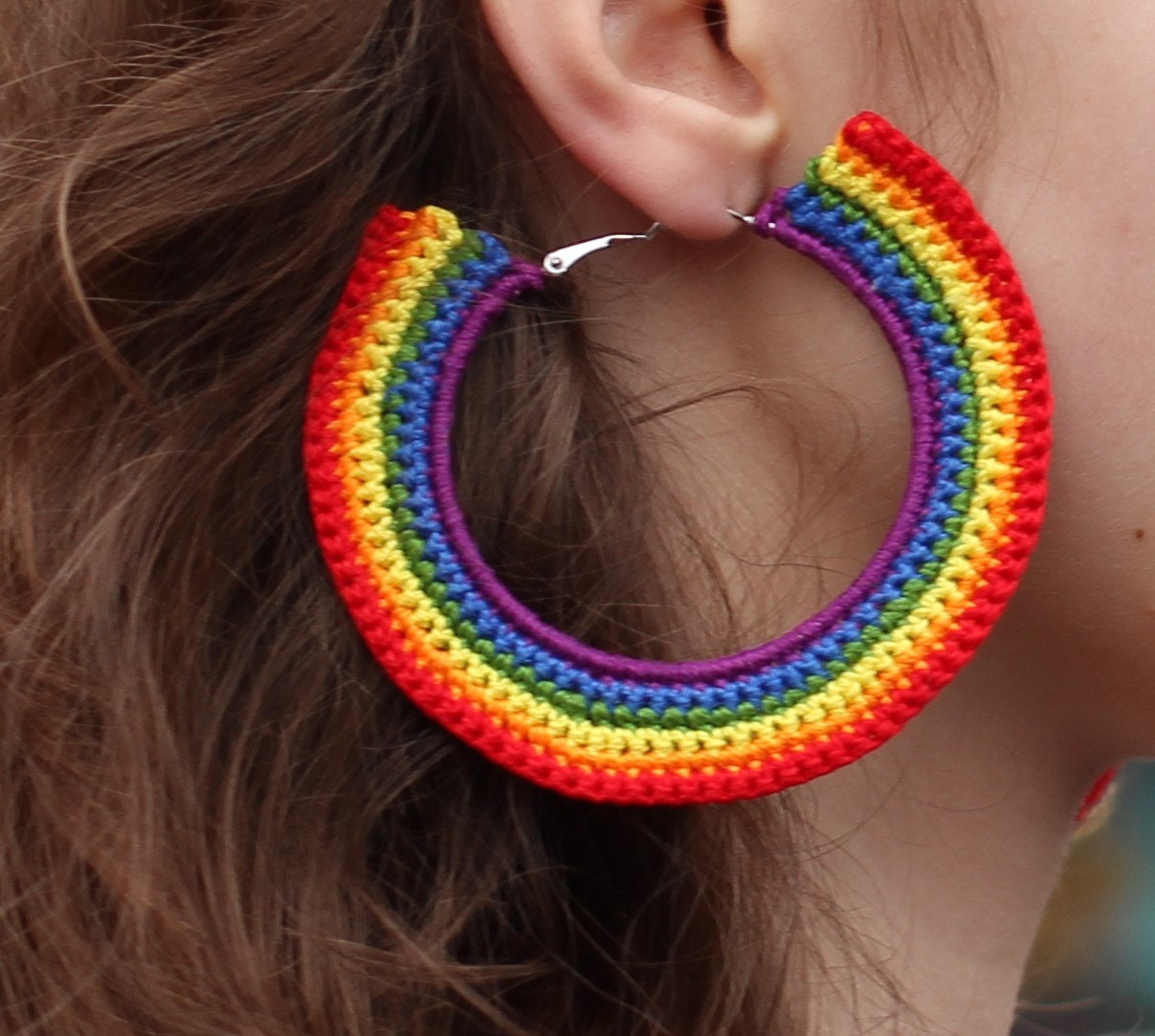 LGBTQ Earrings Rainbow Extra Large Hoops Earrings Oversize Statement Earrings LGBT Pride Gift