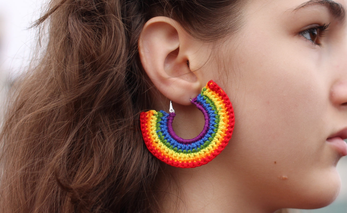 LGBTQ Earrings Rainbow Extra Large Hoops Earrings Oversize Statement Earrings LGBT Pride Gift