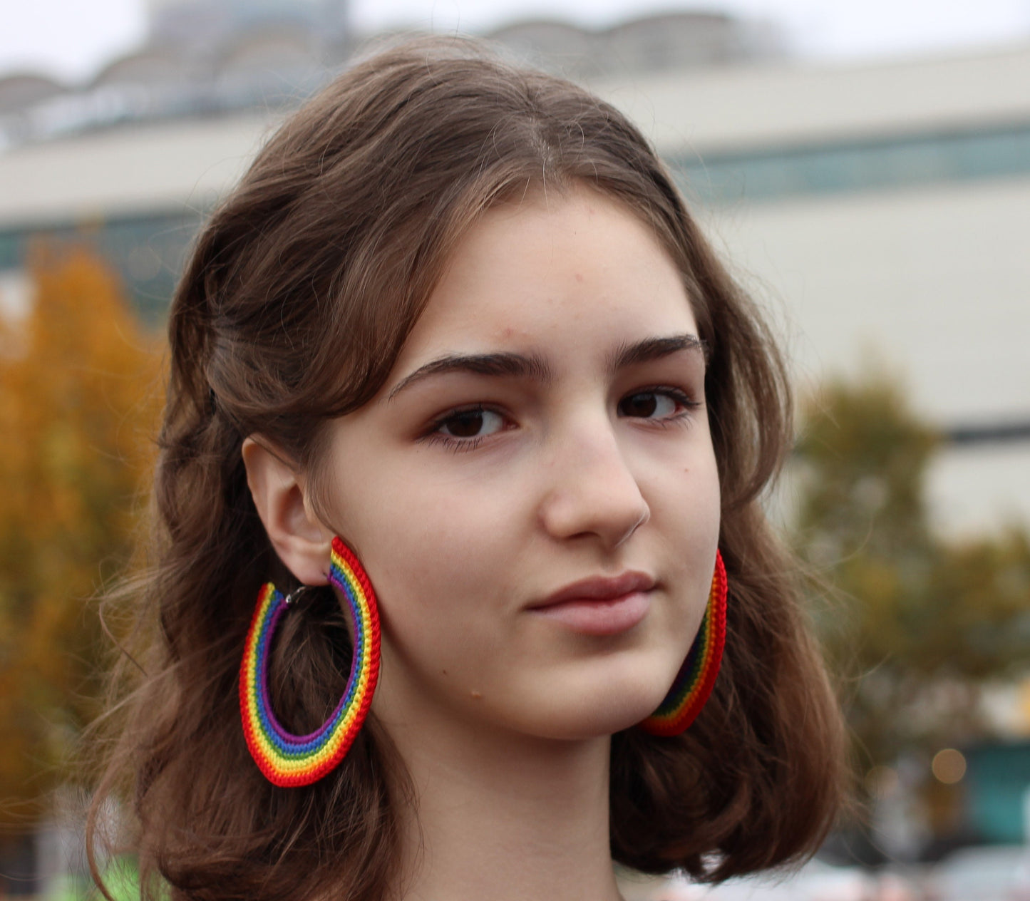 LGBTQ Earrings Rainbow Extra Large Hoops Earrings Oversize Statement Earrings LGBT Pride Gift