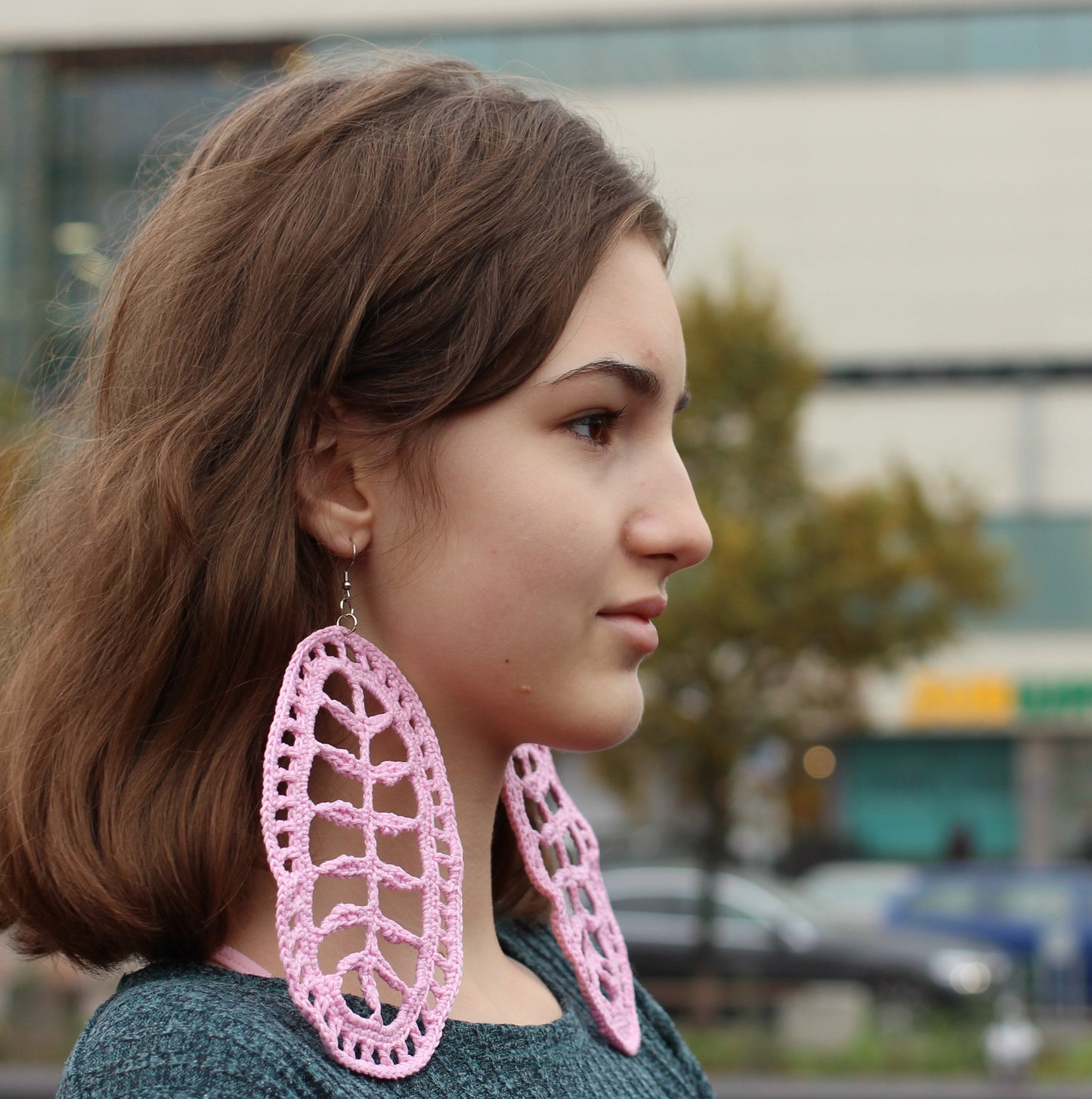 Large leaves earrings Statement dangle earrings Oversized huge earrings African earrings Unique jewelry