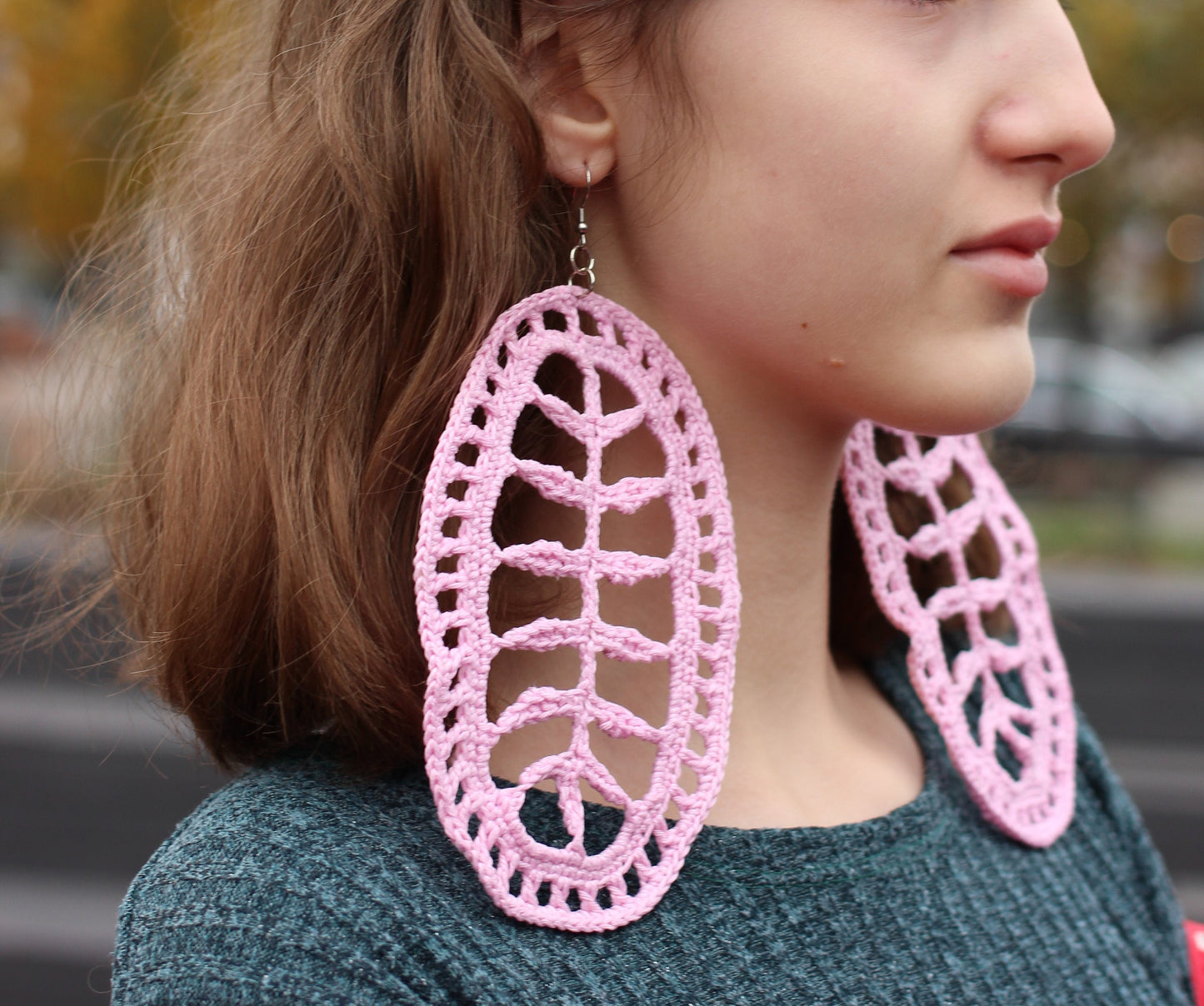 Super Extra Large Orange Earrings Leafs Earrings Oversized Boho Earrings African Earrings Unique Jewelry