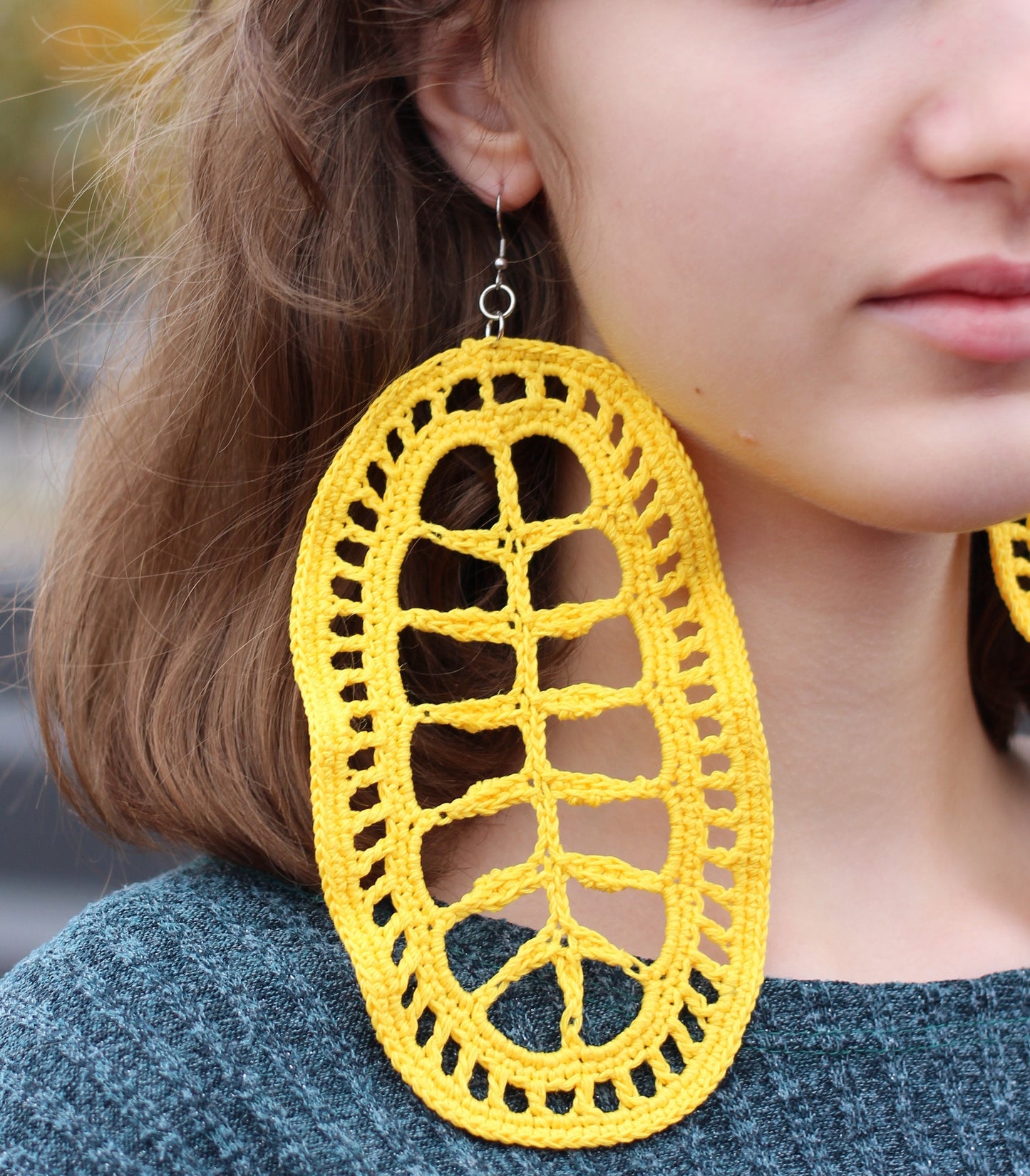 Large leaves earrings Statement dangle earrings Oversized huge earrings African earrings Unique jewelry