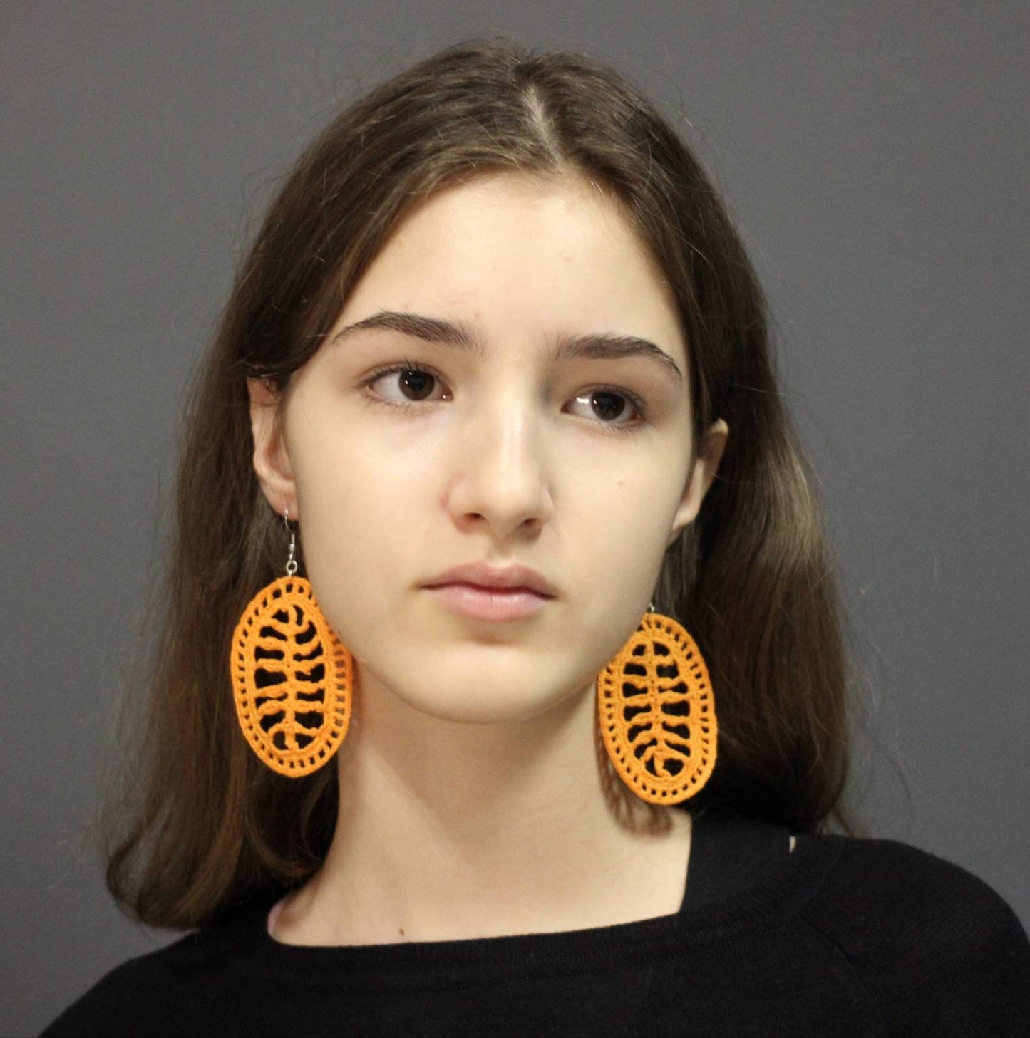 Leaves Orange Large  Earrings Handmade Crochet Earring African  Earrings Bohemian Oversized Earrings