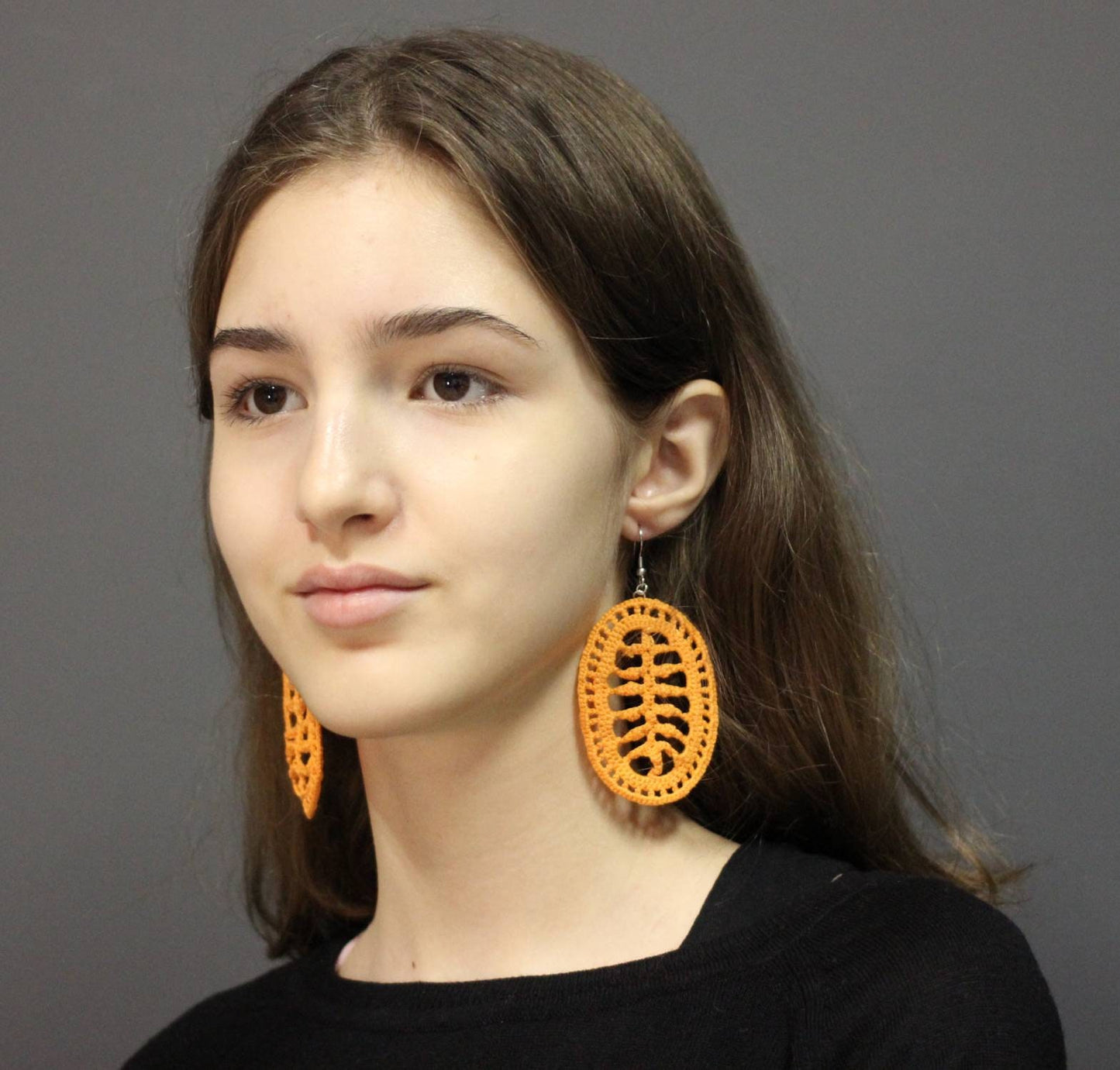 Leaves Orange Large  Earrings Handmade Crochet Earring African  Earrings Bohemian Oversized Earrings