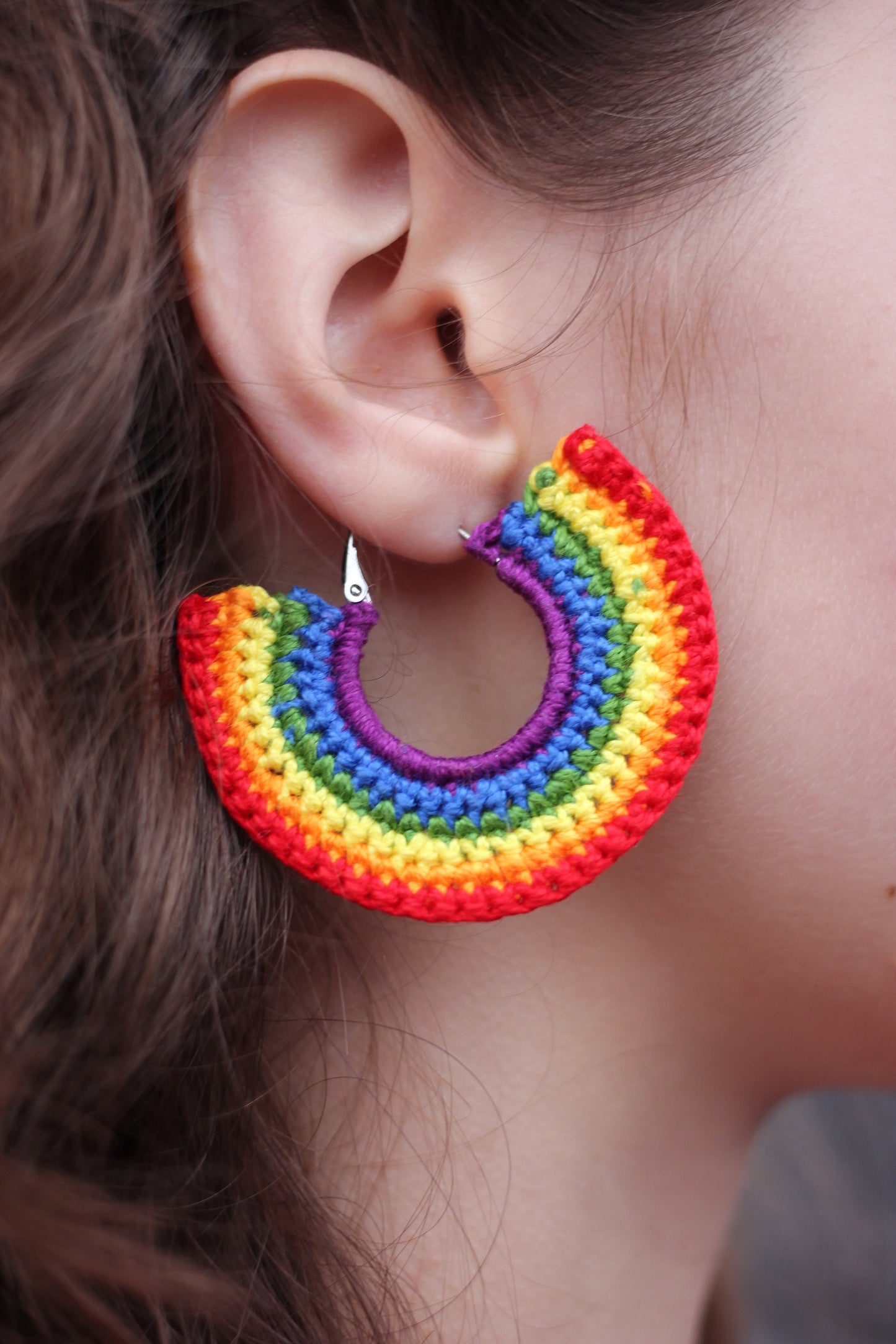 Rainbow LGBT Small Hoops Earrings African Earrings Boho Oversize Earrings LGBT Pride Earrings Gift Unisex Chunky Earrings