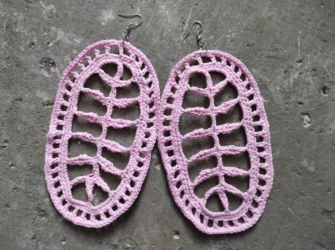 Super Extra Large Pink Earrings Leafs Earrings Oversize Boho Earrings African Earrings Unique Jewelry