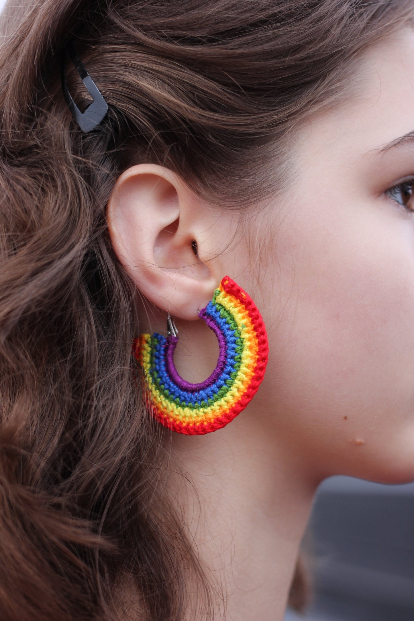 Rainbow LGBT Small Hoops Earrings African Earrings Boho Oversize Earrings LGBT Pride Earrings Gift Unisex Chunky Earrings