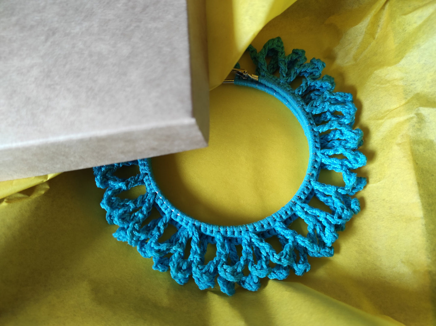 Blue hoop earrings African cien statement oversized hoop earrings