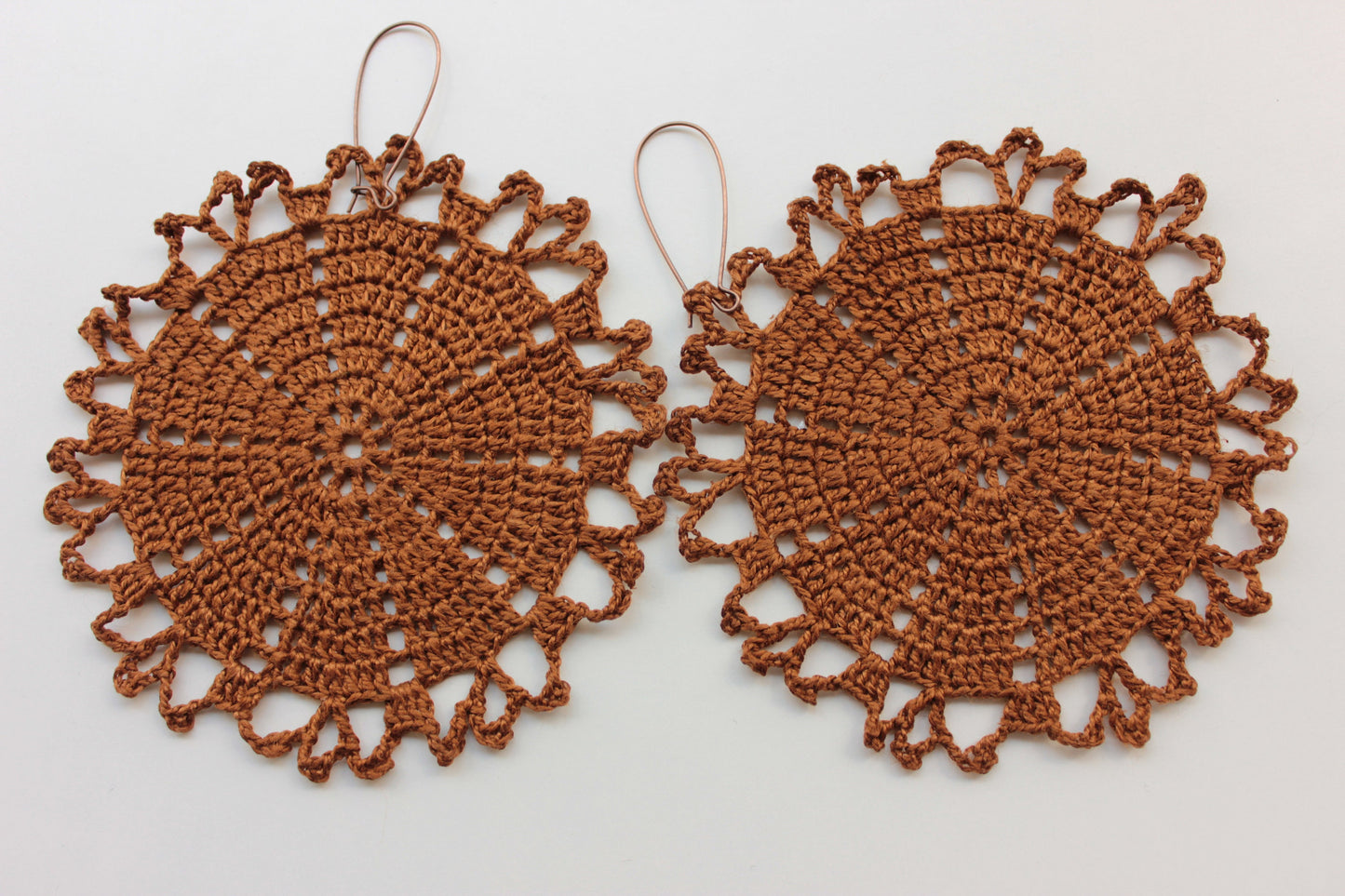 Circle Brown Extra Large Earrings Handmade Crochet Earring African  Earrings Bohemian Oversize Earrings Christmas Birthday gift for her