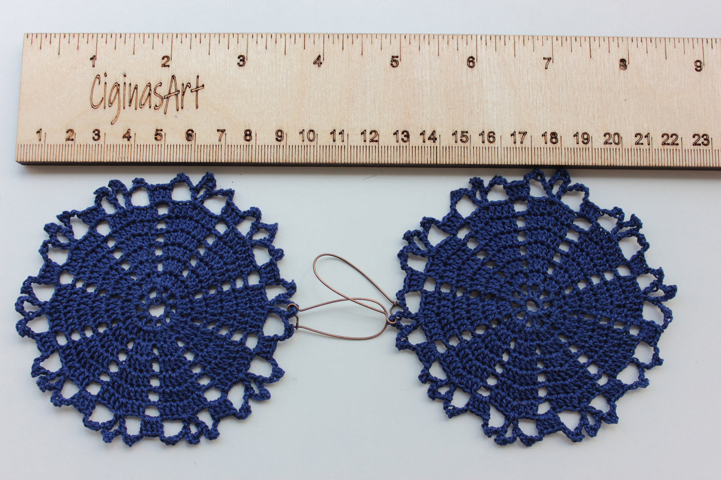 Royal blue large circle earrings