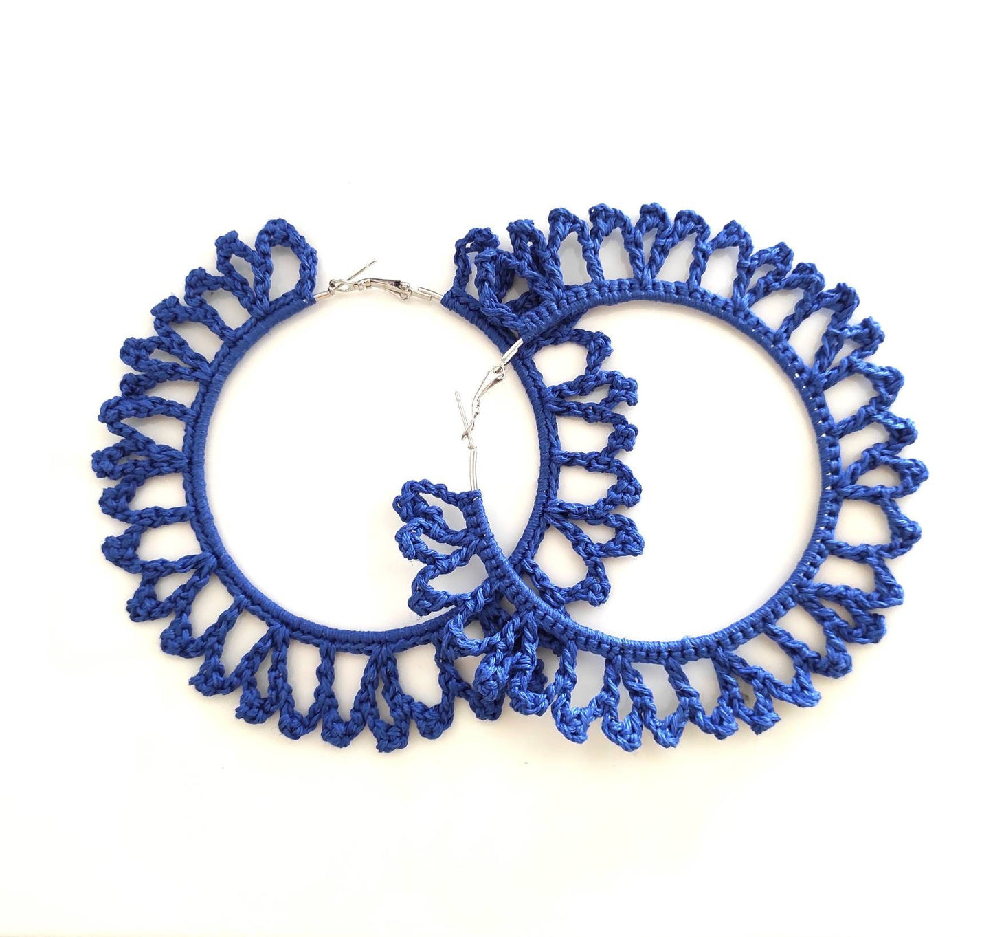 Royal Blue large earrings African statement oversized hoop earrings Extra large Boho hoop earrings