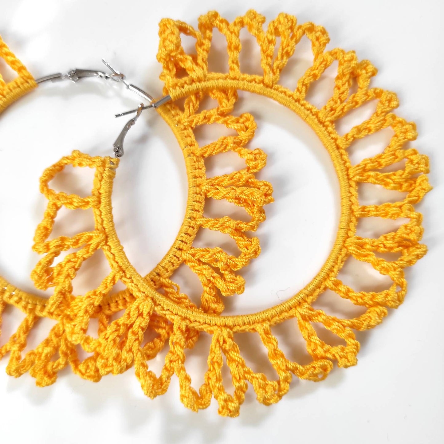 Yellow large hoop earrings for woman Oversized huge African earrings Large earrings for woman