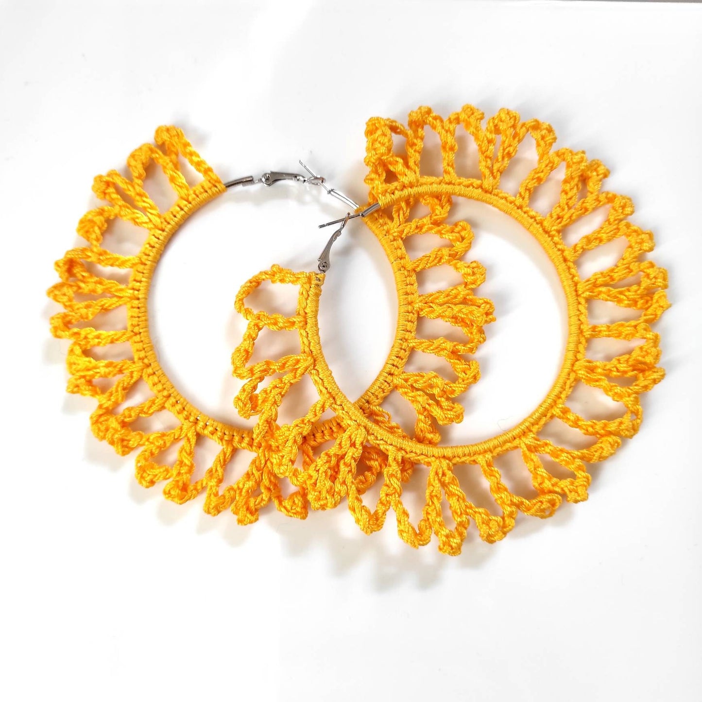 Yellow large hoop earrings for woman Oversized huge African earrings Large earrings for woman