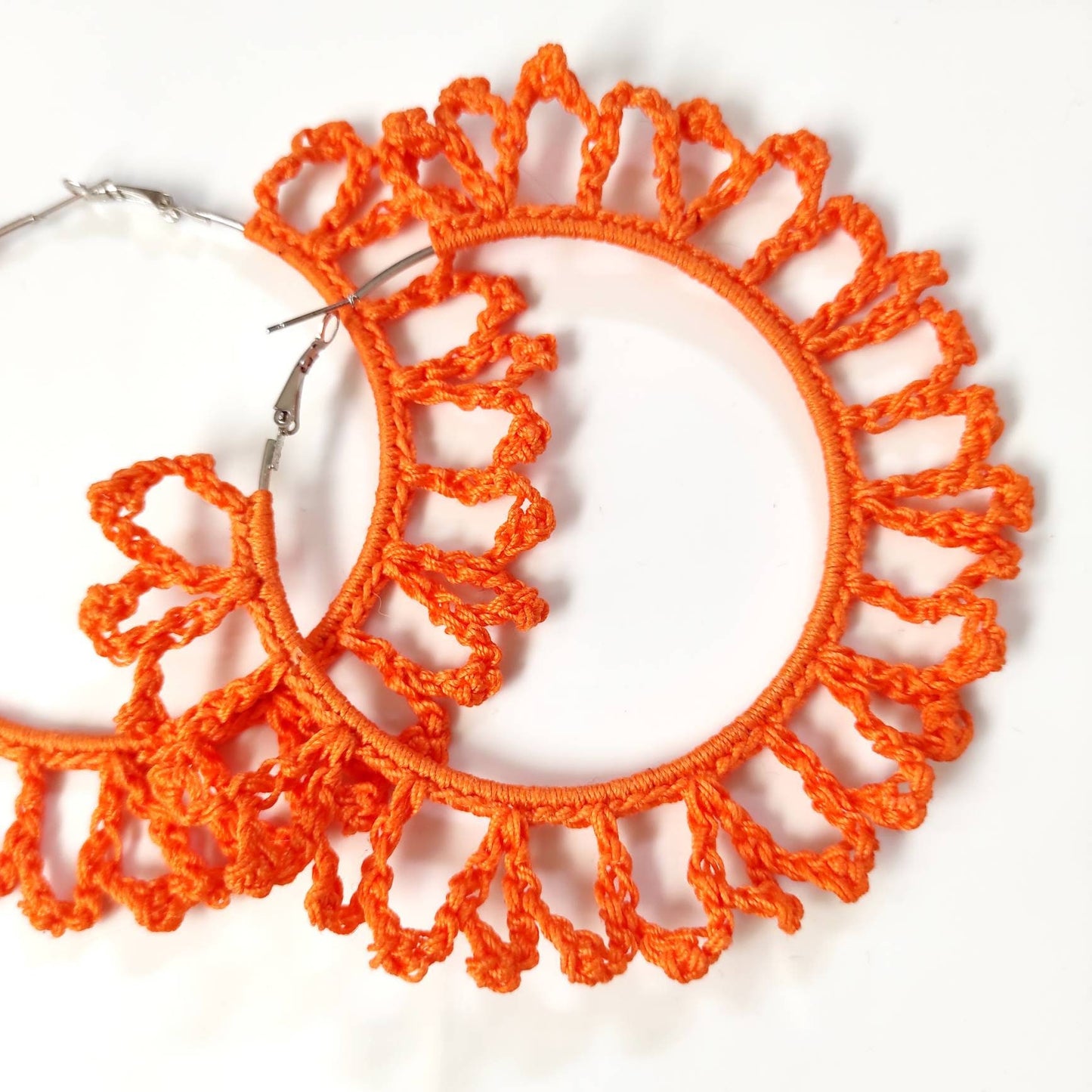 Orange oversized hoop earrings Yellow large earrings for woman Pride earrings