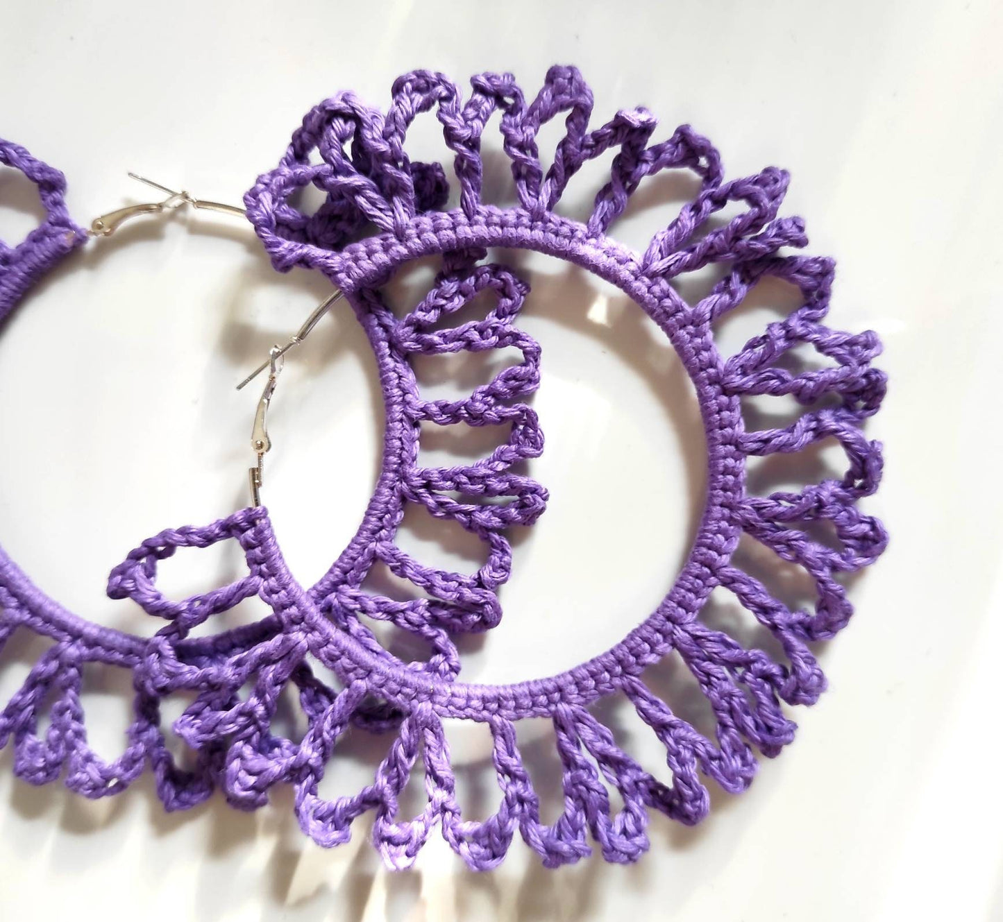 Purple huge earrings African statement oversized hoop earrings Extra large Boho hoop earrings