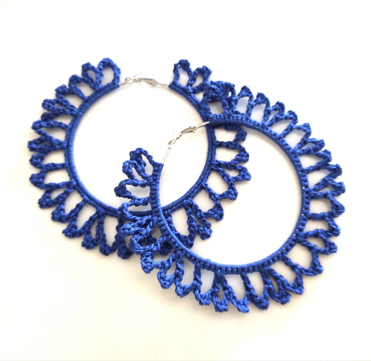 Royal Blue large earrings African statement oversized hoop earrings Extra large Boho hoop earrings