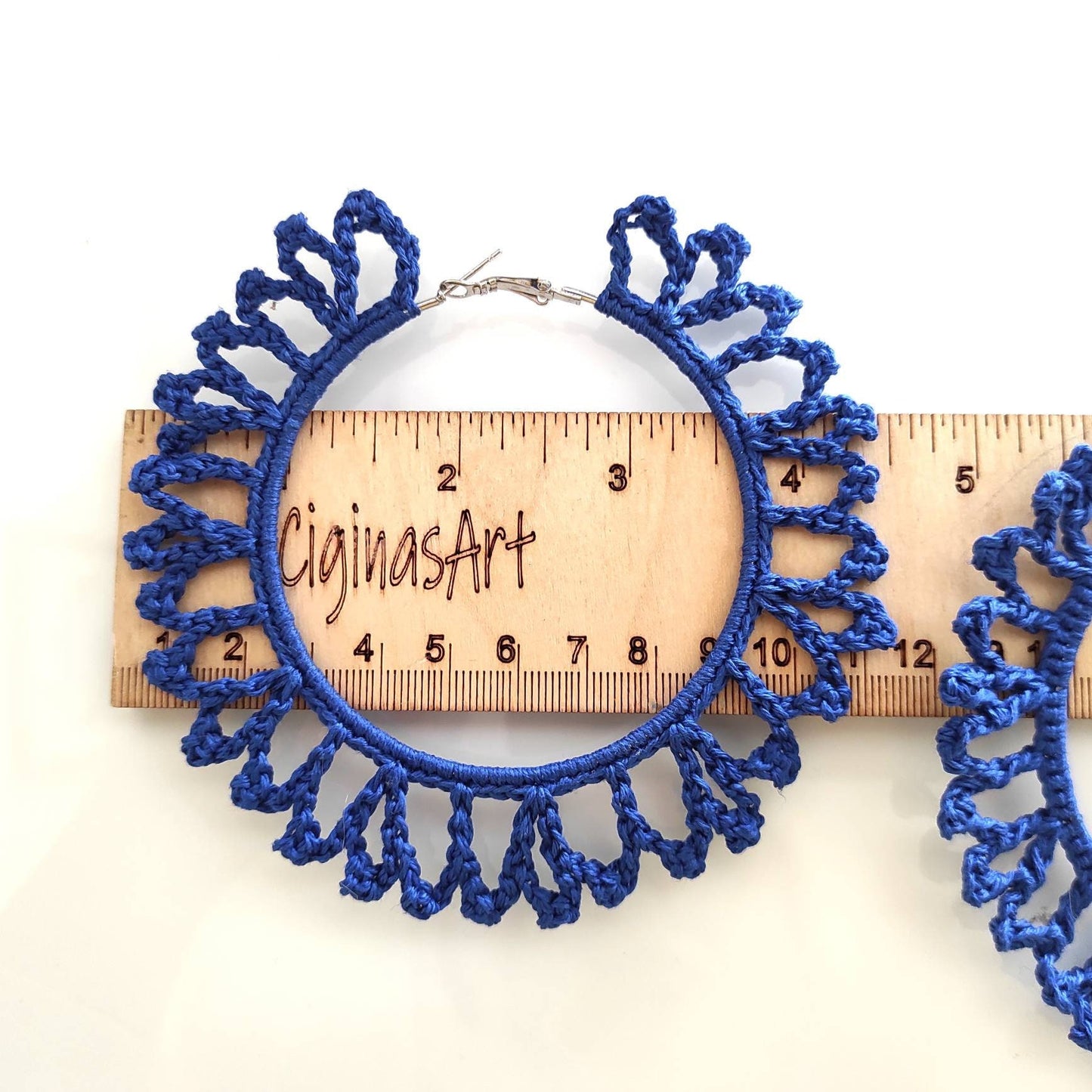 Royal Blue large earrings African statement oversized hoop earrings Extra large Boho hoop earrings