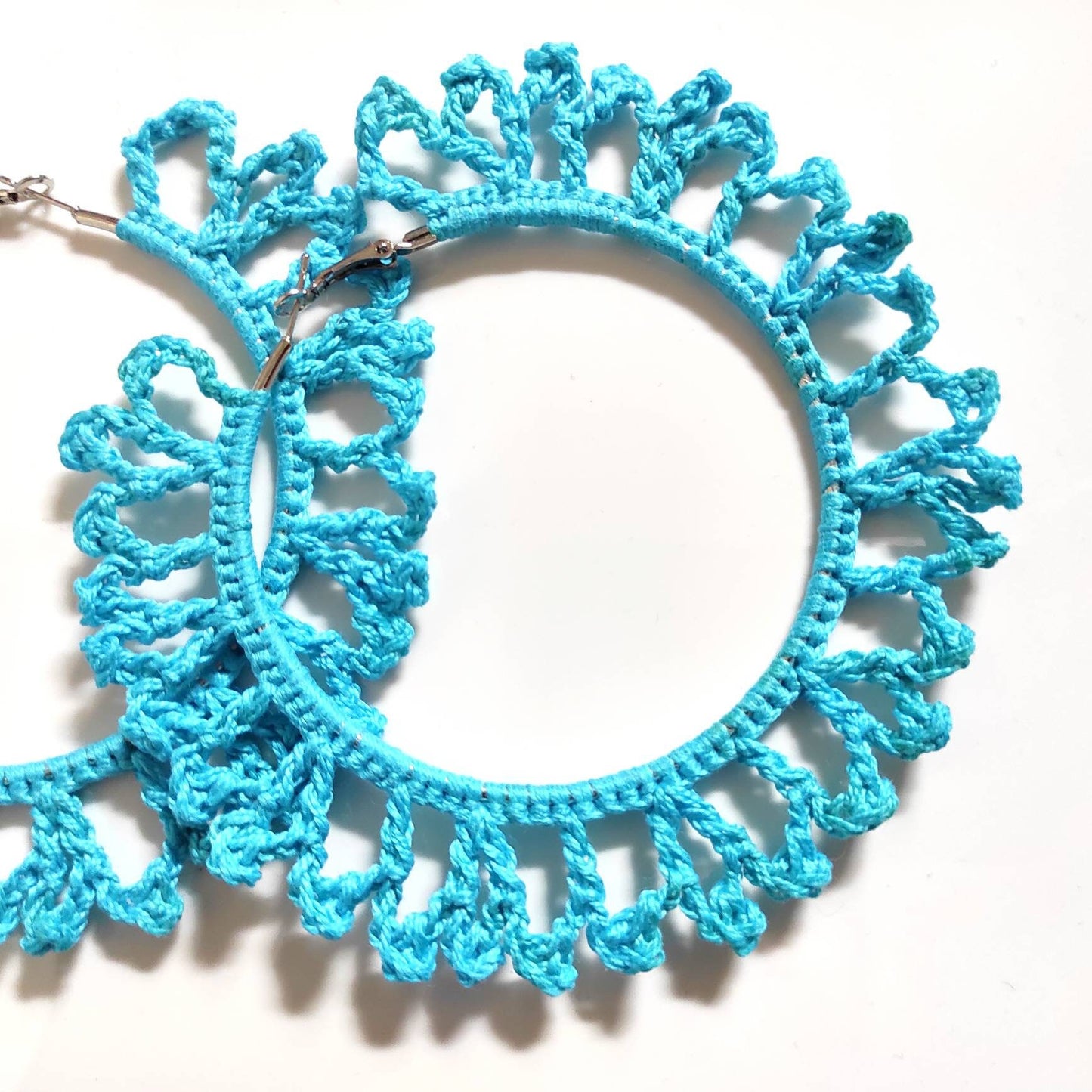 Blue hoop earrings African cien statement oversized hoop earrings