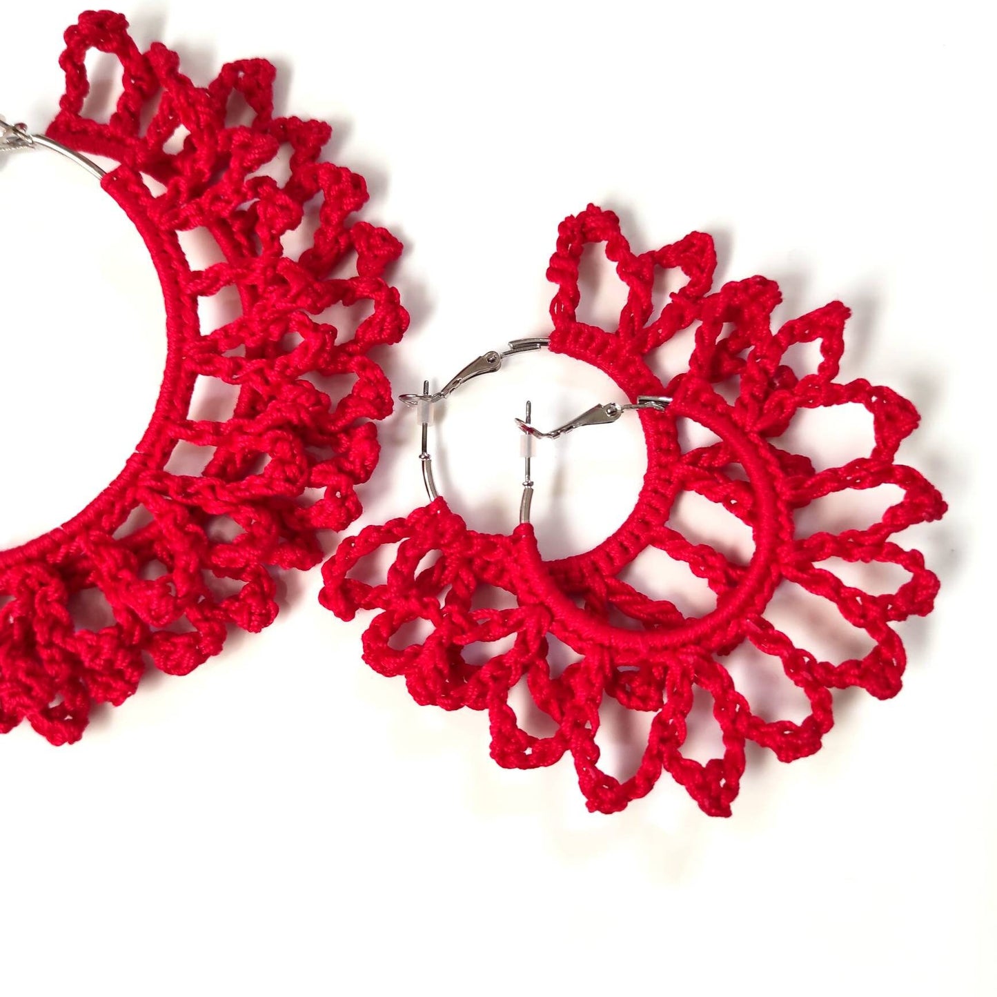 Red earrings  Statement large oversized hoop earrings Huge giant hoop earrings African earrings