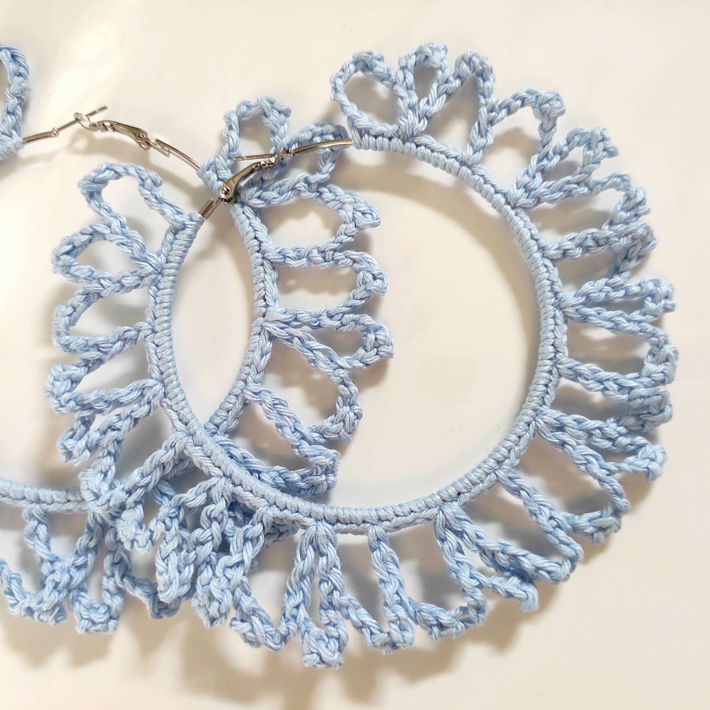 Light blue huge earrings African statement oversized hoop earrings Extra large Boho hoop earrings for woman