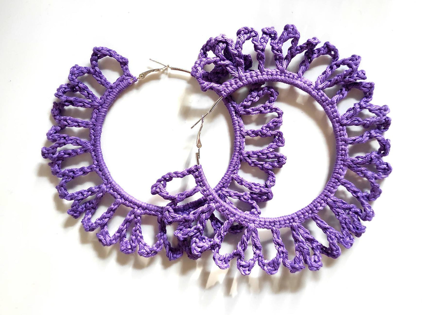 Purple huge earrings African statement oversized hoop earrings Extra large Boho hoop earrings