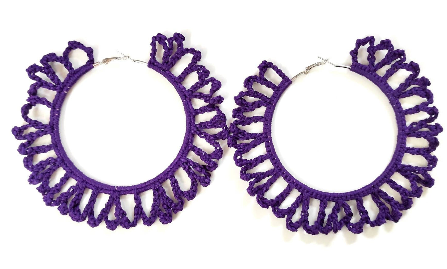 Oversized purple large earrings Extra large hoop earrings African huge earrings for woman