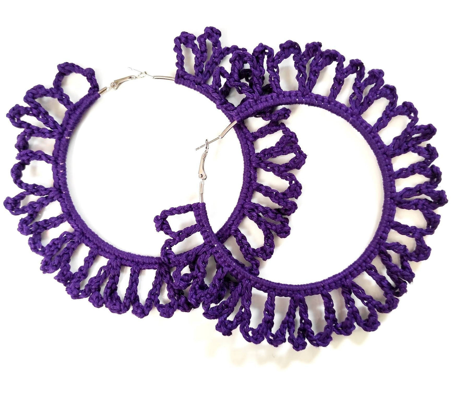 Oversized purple large earrings Extra large hoop earrings African huge earrings for woman