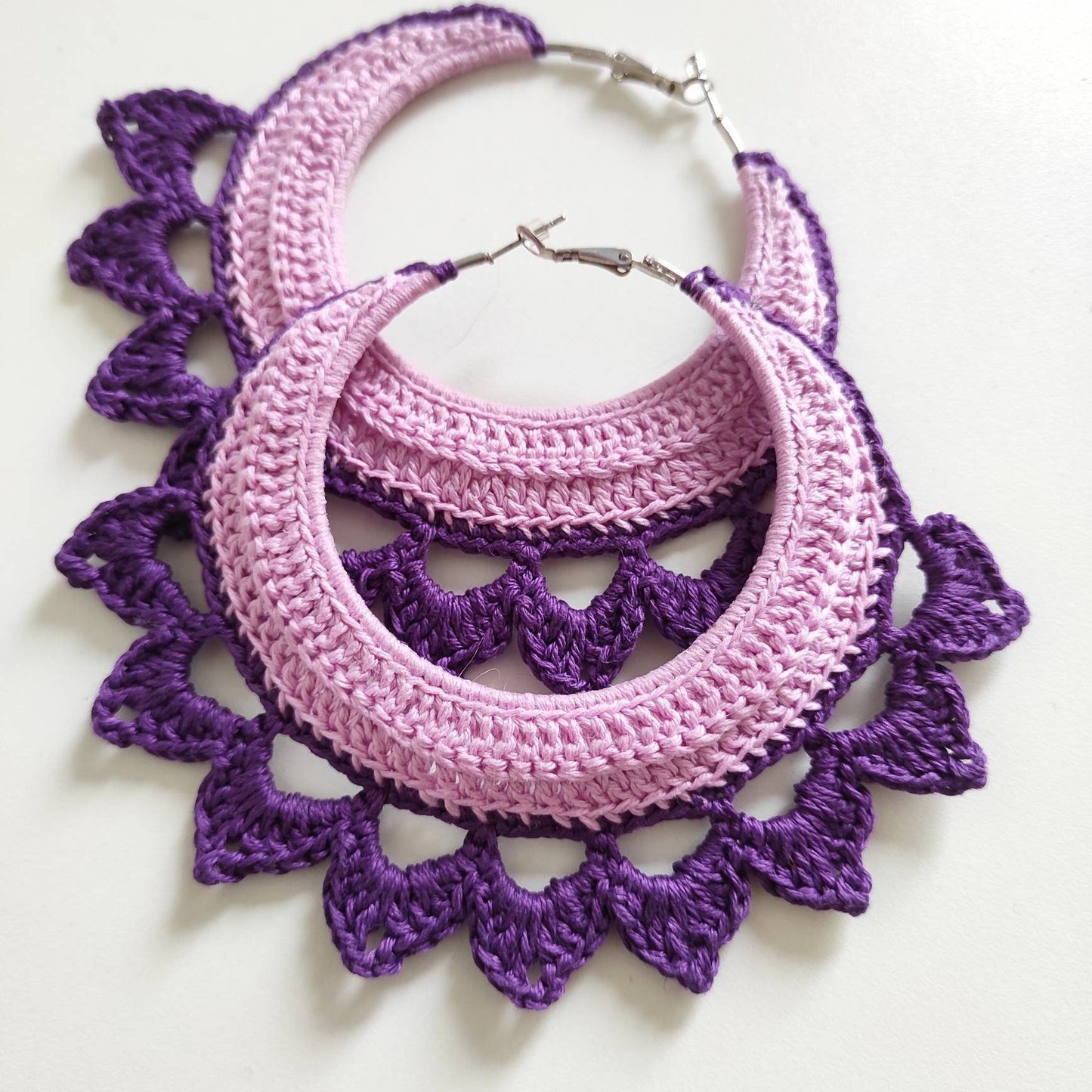 Pink purple large hoop earrings Oversized statement hoop earrings for woman