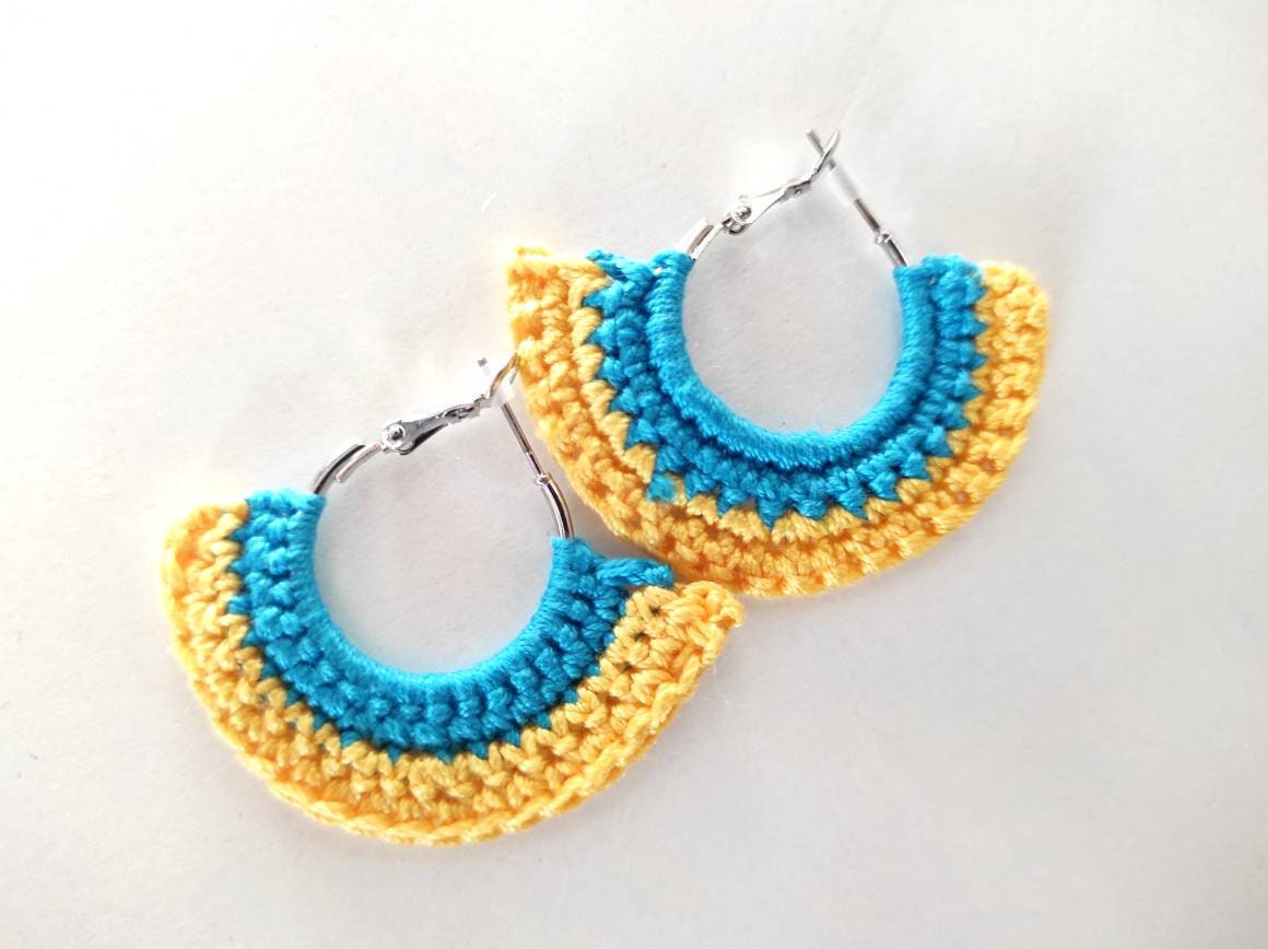 Yellow blue earrings Ukrainian flag colors earrings Blue yellow Ukrainian jewelry