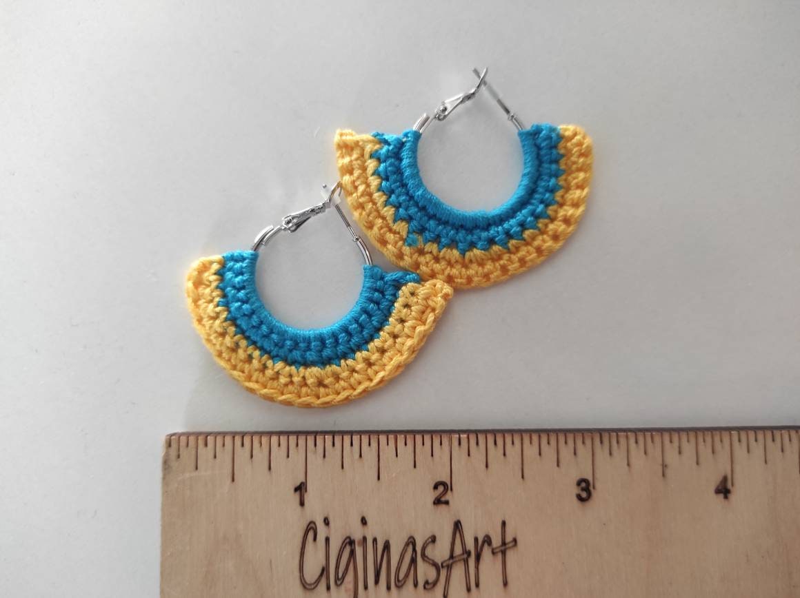 Yellow blue earrings Ukrainian flag colors earrings Blue yellow Ukrainian jewelry