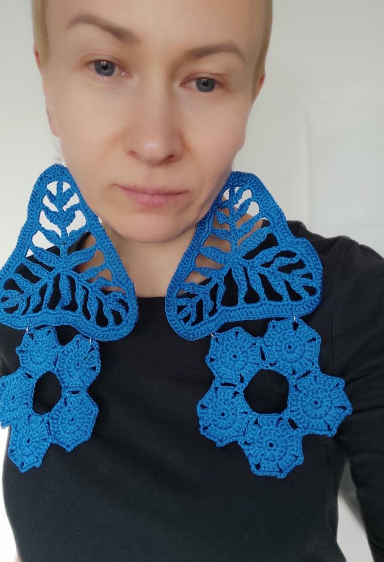 Blue huge earrings Giant chandelier earrings