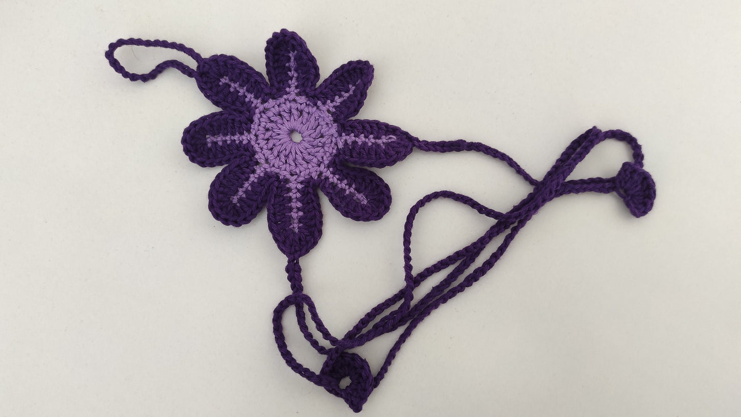 Purple statement barefoot sandals Crocheted anklets