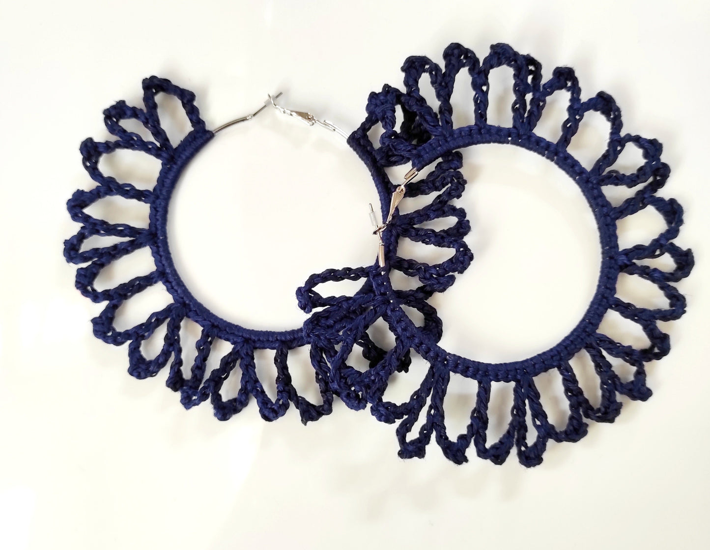 Blue hoop earrings African earrings Statement oversized hoop earrings Extra large hoop earrings