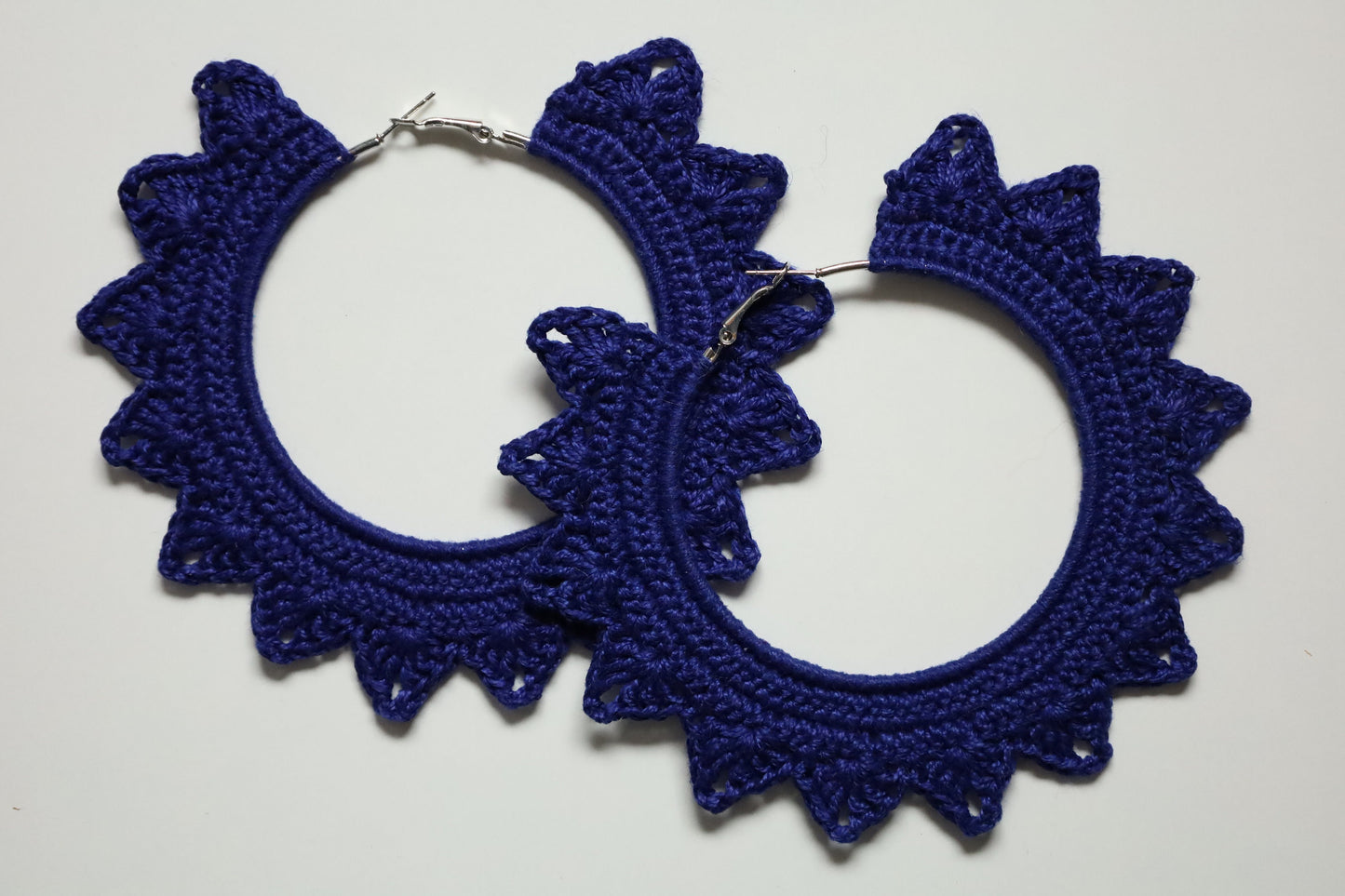 Royal blue large hoop earrings Statement blue Boho earrings African tribal oversized earrings for woman