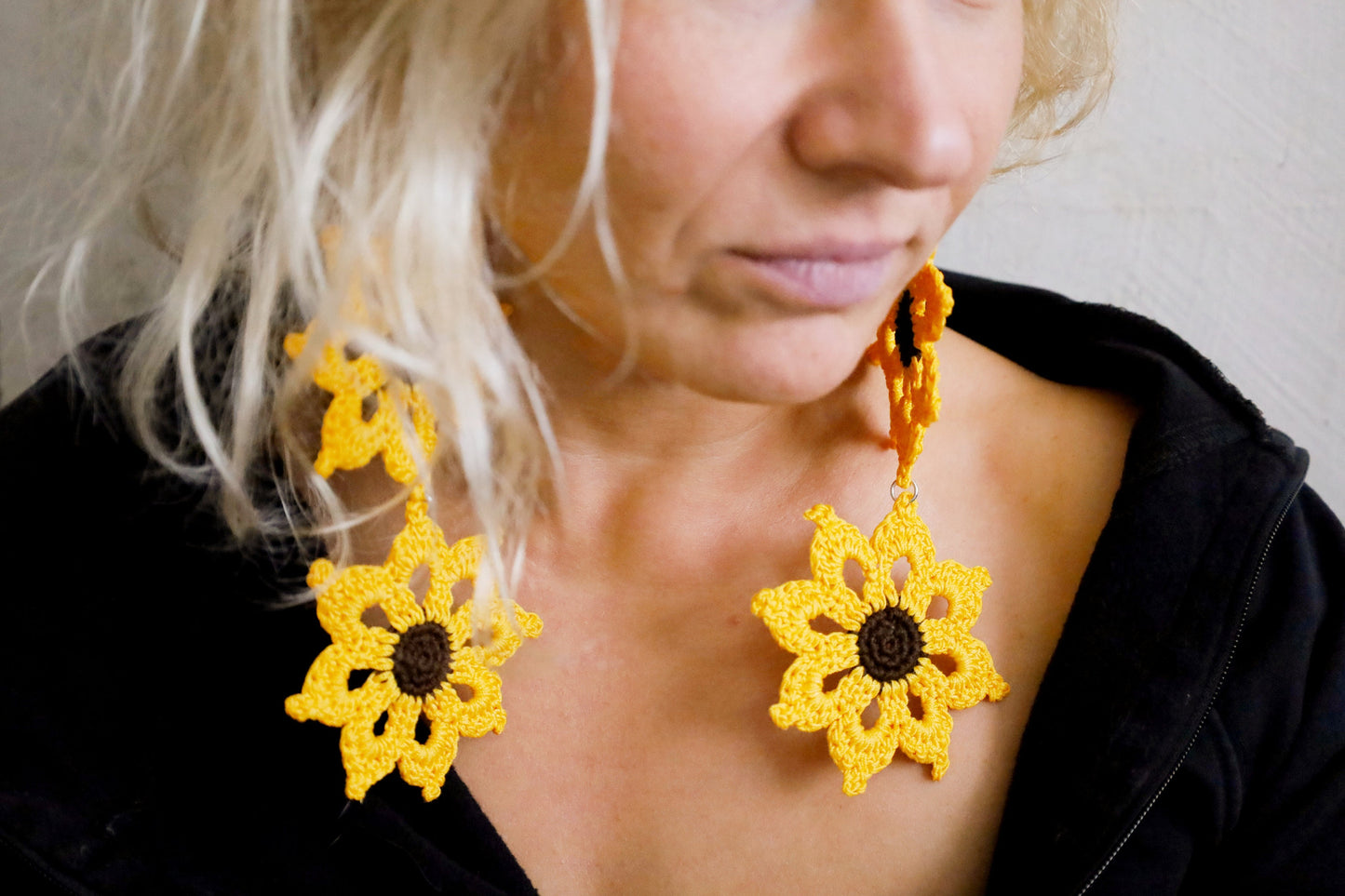 Sunflower earrings Large sunflower earrings