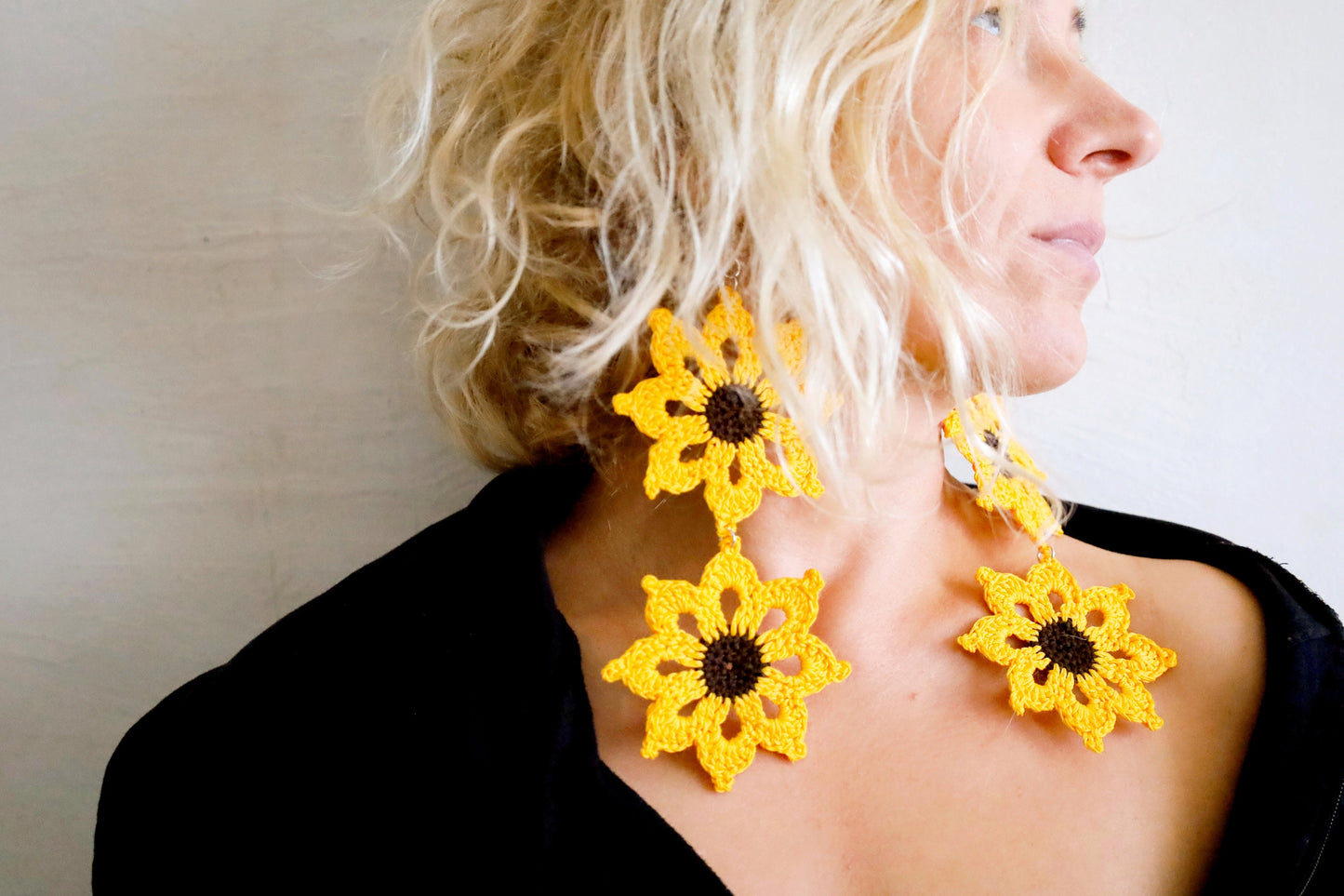 Sunflower earrings Large sunflower earrings